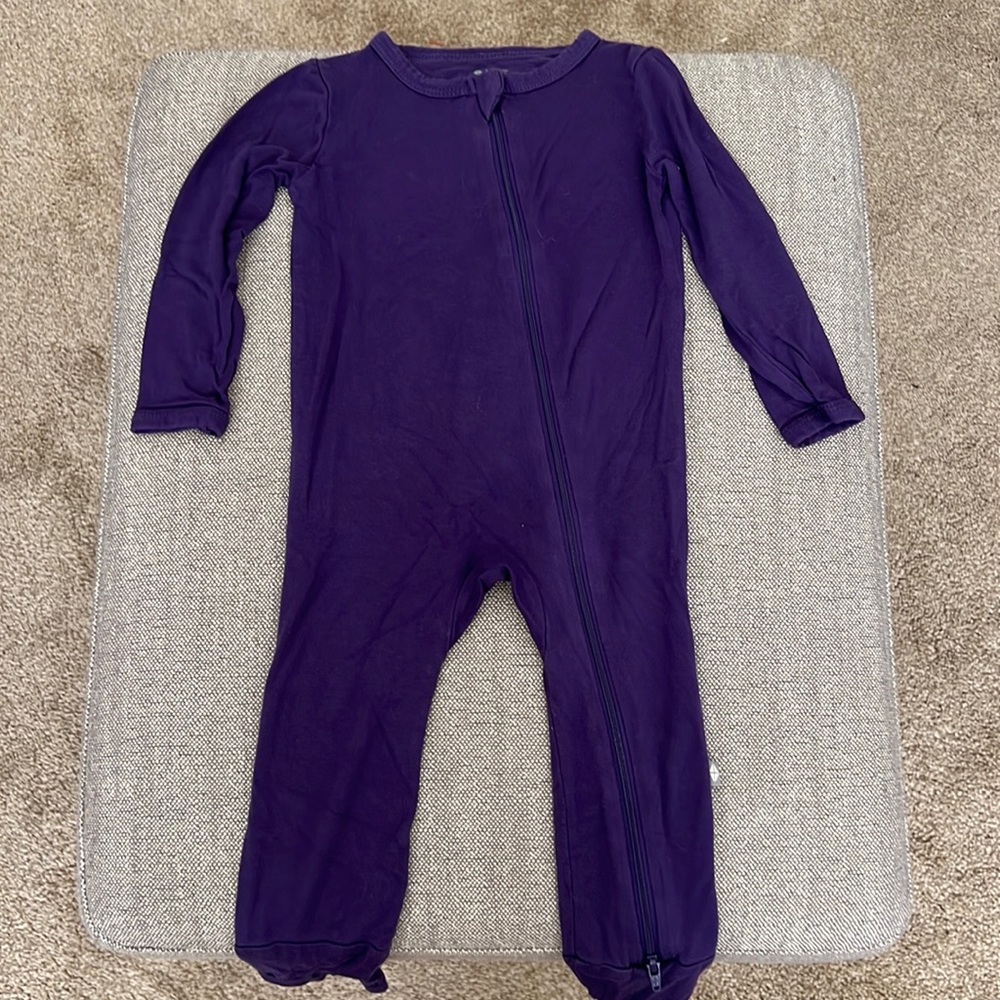 Kyte Baby Long Sleeve Zip-up Footless PJs - purple
